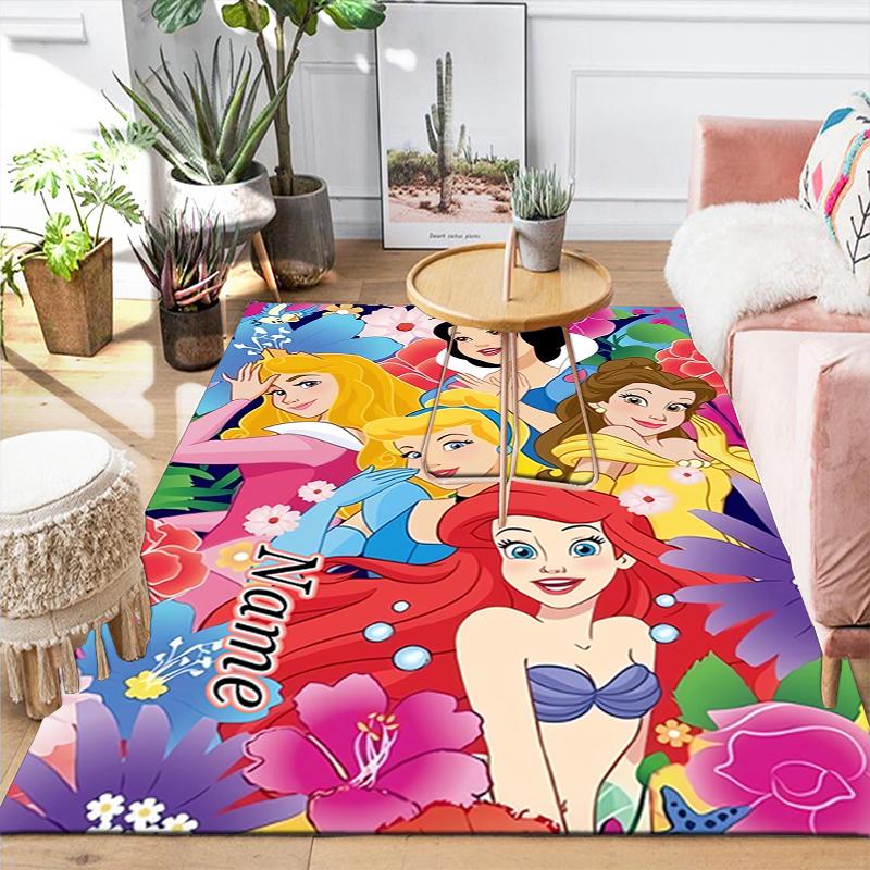 Custom 1Pc Princesses Flowers Rug Office Carpet Indoor Outdoor Entrance Doormat Nonslip Soft And Comfortable Living Room D916209