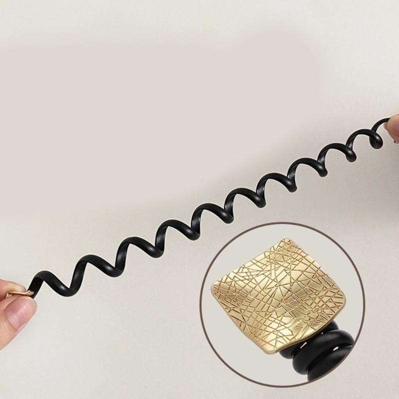 Elegant Coiled Elastic Hair Scrunchies for Girls and Ladies Gift Coiled Hair Ties Telephone Cord Metal Heart