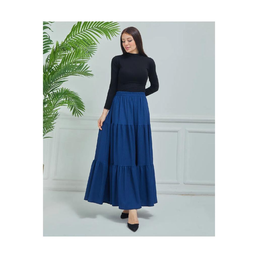 Layered Wrinkled Fabric Skirt, 3 Layer Skirt, Hijab Skirt, Long Skirt, Mother Gift, Lover Gift