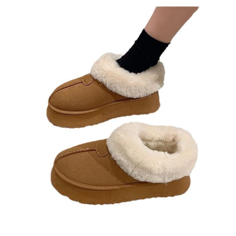 Thick-soled Fluffy Snow Boots Women's Velvet Winter New Integrated Fur Thickened Warm Cotton Shoes Non-slip Cotton Boots