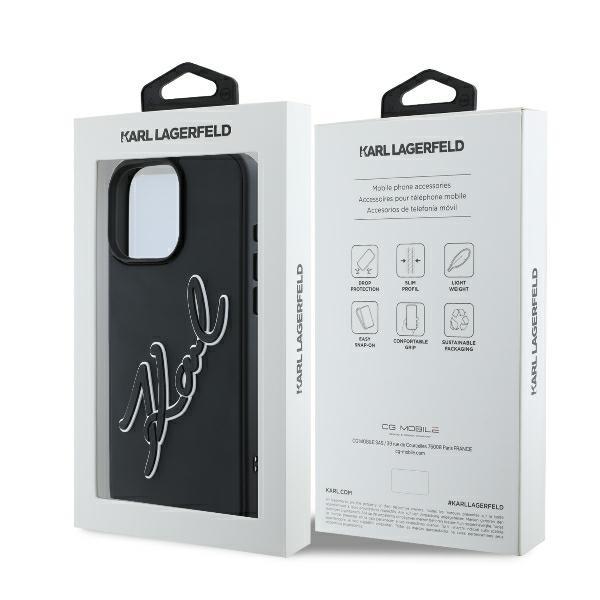 Karl Lagerfeld Klhcp16L3Drksdlk Iphone16 Pro 6.3 Czarny/Black Hardcase 3D Rubber Bicolor Signature