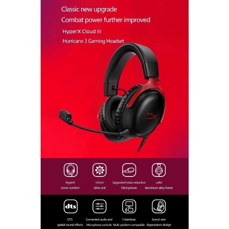 HyperX Cloud II Gaming Headset Hi-Fi 7.1 Surround Sound/Detachable Mic/USB Sound Card for PC PS Cloud 2 Wired Gaming Headphone