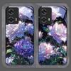Stylish White Peony Flower Pattern Tempered Glass Phone Case for Motorola Moto G85 G84 G75 Edge 50 Fusion 40 Neo 30 Pro 5G Cover