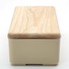 BENTO STORE Beautiful Flowing Grain Wooden Lunch Box with Wooden Lid Made from Hokkaido Cork Tree Microwave Lunch Box 500ml Beige X X H6cm