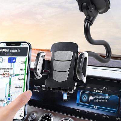 Support de téléphone universel pour voiture avec bras à ventouse flexible étendu pour tableau de bord et pare-brise de navigation