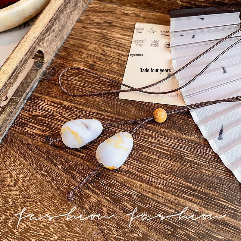 Colier Etnic Stil Ghioc de Stejar: Accesoriu de îmbrăcăminte unisex din bumbac și in țesut manual