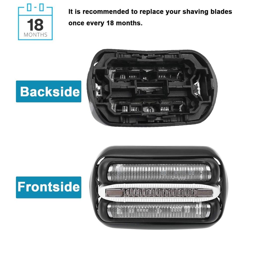 Economical Replacement Shaver Foil&Cutter Set for Braun For Braun Series 3 21S 32S 320S-4 330S-4 340S-4 350CC-4 Silver