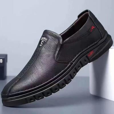 Autumn PU Surface Men's Shoes Casual Soft Sole Soft Surface One Pedal Lazy Work Shoes