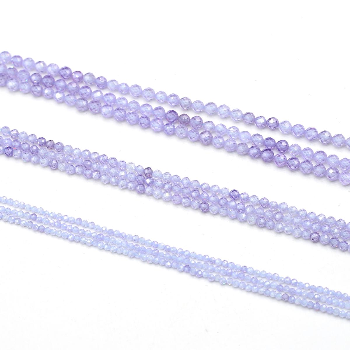 

1 нить, 2 мм, 3 мм, 4 мм, граненые бусины из натурального камня для изготовления ювелирных изделий, ожерелий, браслетов, аксессуаров, подарков на день рождения, 38 см 2mm-Light Purple Zircon