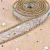 50cm/Roll Glitter Trim Sticker Dress Car Colored Stone Phone Decor Rhinestone Ribbon DIY Diamond Strip Elegant Claw Chain Tape
