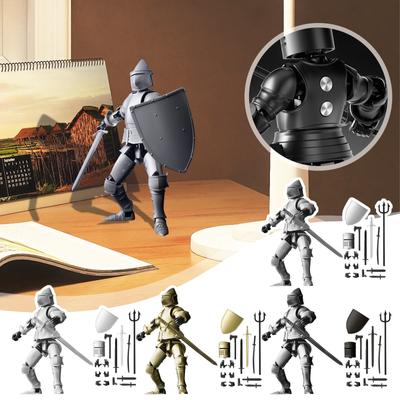 Brinquedo de boneca impressa em 3D móvel com junta magnética dupla, ornamento de mesa de descompressão criativa
