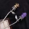Elegante Blume Retro Japanischer Damen Haarnadel Koreanischer Stil Haargabel Rose Haarstab Kopfschmuck