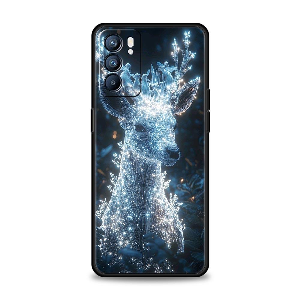 Cartoon Animal Deer Phone Case For Oppo Reno 13 12 11 10 7 F Find X5 X6 A98 A80 A79 A78 A57 A54 A31 A17 Pro 5G Soft TPU Cover