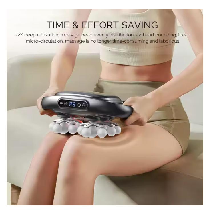 22-Head Fascia Gun High-Frequency Vibration Body Massage Gun Back and Waist Massager Neck Shoulder Massager Muscle Masajeador