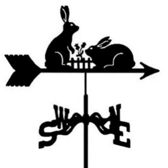 Wetterfahnen-Ornament aus Edelstahl für den Außenhof