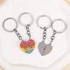 1 Pair Metal Best Friends Keyring Hanging Jewelry Matching Heart Key Ring  Gilrs