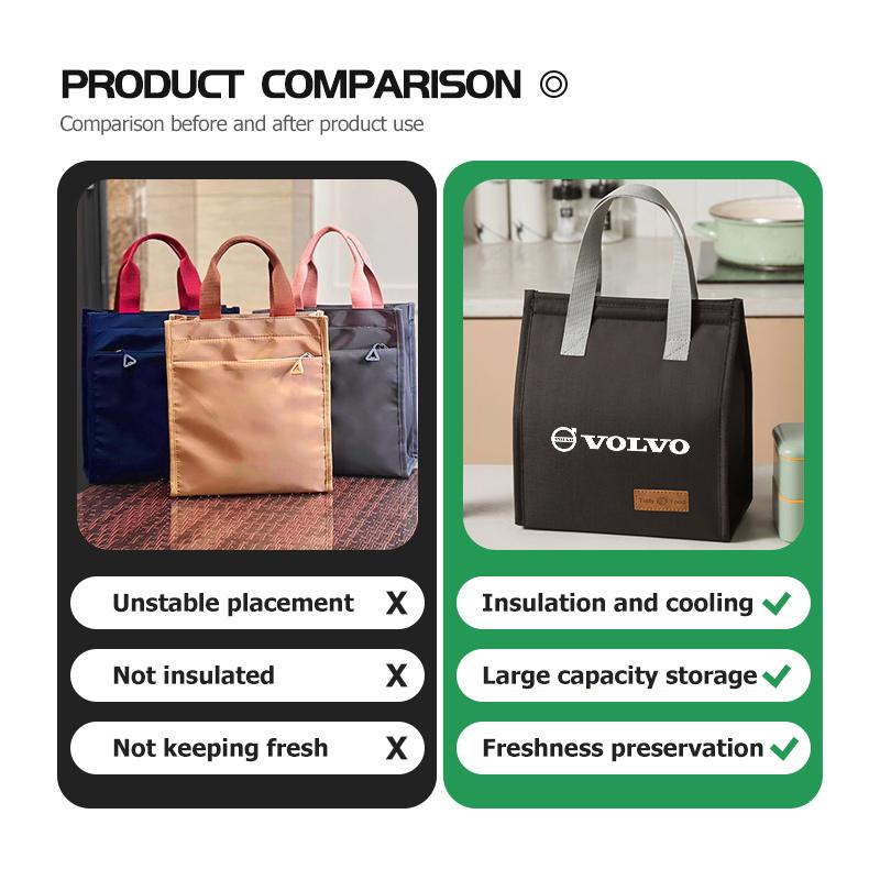 Car Insulated Lunch Handbag Insulation Bento Ice Pack Bag Pack For Volvo S60 S80 S90 C30 XC40 XC60 XC70 XC90 V40 V60 V90 T6