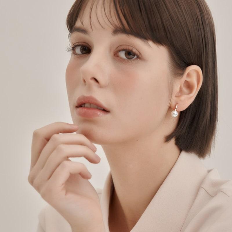 ELLE Jewelry 14K GF Bling Pearl One-Touch Earrings ELGPEE569