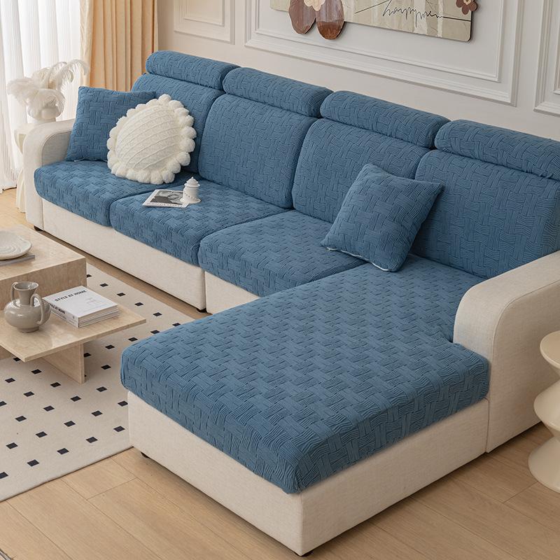 Stretch Pinstripe Suede Sofa Cover Non-Slip Simple Modern Sofa Cover All-Inclusive Universal Cover