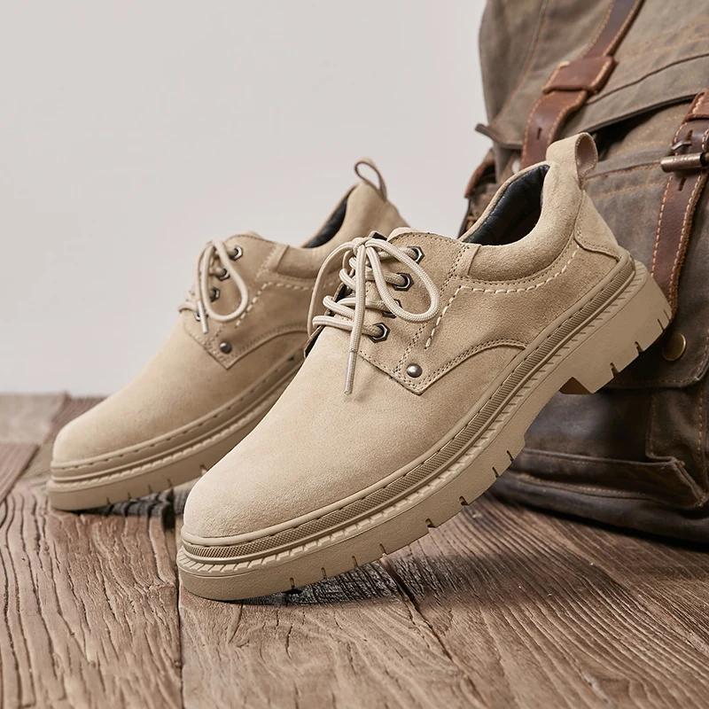 Fashion 2025 Classic Lace-Up Men Oxford Shoes Suede Leather Formal Dress Footwear Comfy Male Casual Business Shoe British Style Sneakers