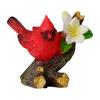 Red Bird Figurine Resin Miniature Red Bird Ornament Decorative Red Birds Perched On Branch Statue for Desktop Moss Micro-Landscape Garden Fence