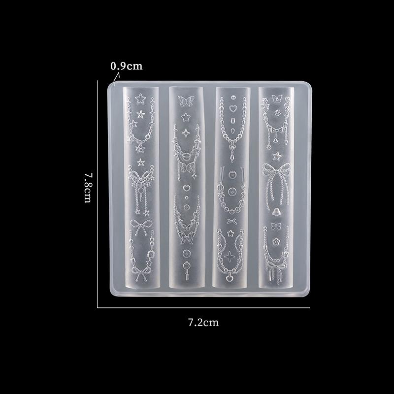 3D Bowknot Silicone Nail Mold Flower Petals Butterfly Heart Diy Design Manicure Template Carving Nail Art Stencil Tool