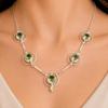 Colar de Prata com Gema de Ametista Verde, Colar Feito à Mão em Prata de Lei 925, Joia Elegante para Mulheres, Pedra de Nascimento de Fevereiro RN-2-14