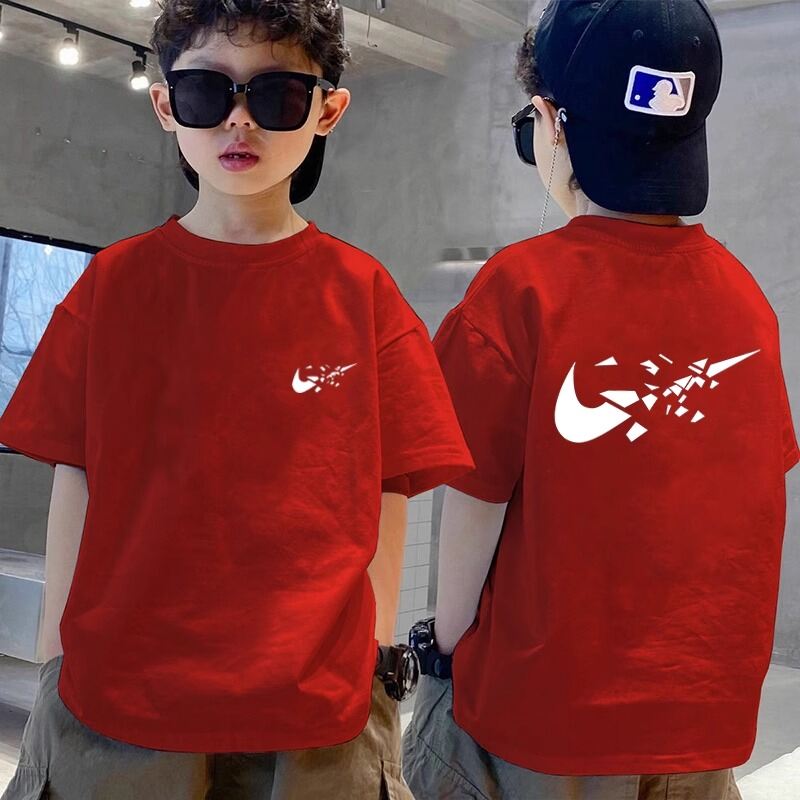 Short sleeved T-shirt, children's summer unisex, children's printed top
