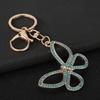 Rhinestone Butterfly Keychain Pendant Lightweight Keychain with Rotating Lobster Clasp Metal