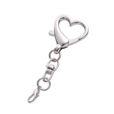 10Pcs Unique Alloy Heart Keyring Pendant Heart Shaped Clasp For Diy Projects