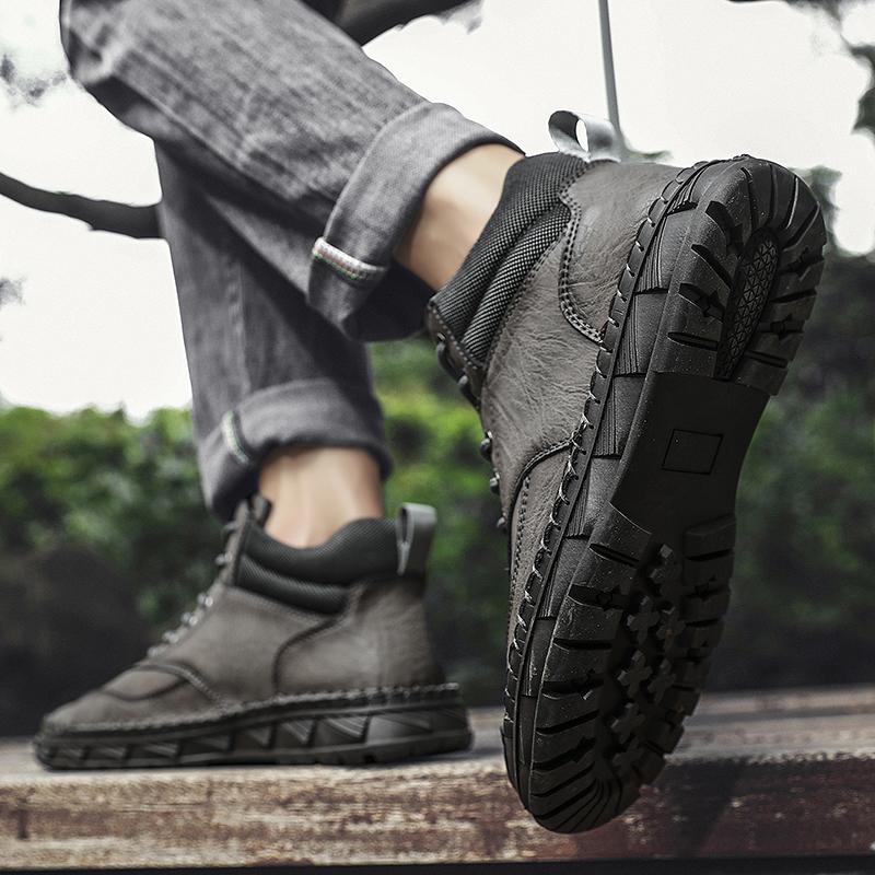 Pánské Ručně vyráběné Neformální boty Venkovní vysoké boty Gumová podešev Velká velikost Pánské boty 38-48