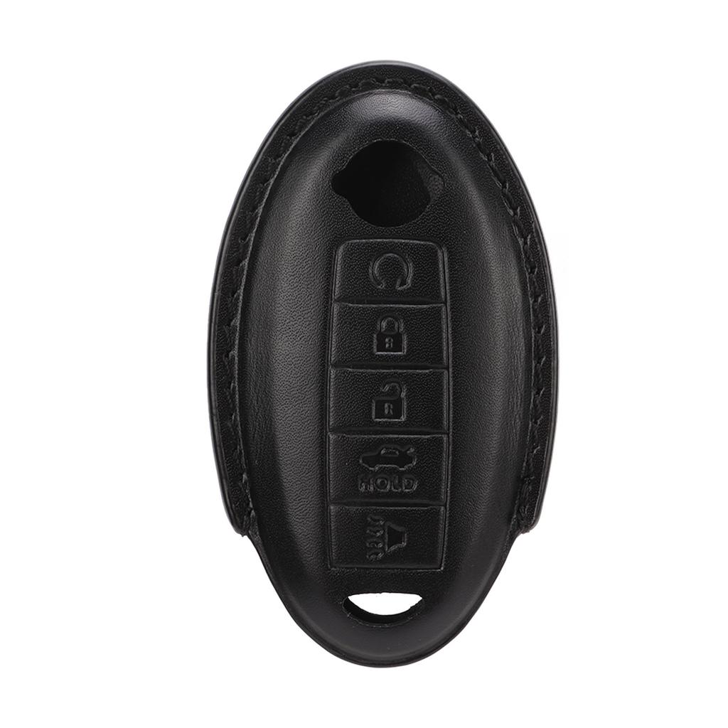 5 Buttons Smart Remote Car Key Case Leather Key Fob Cover Replacement for INFINITI JX35 Q50 Q60 QX56 QX60 QX80