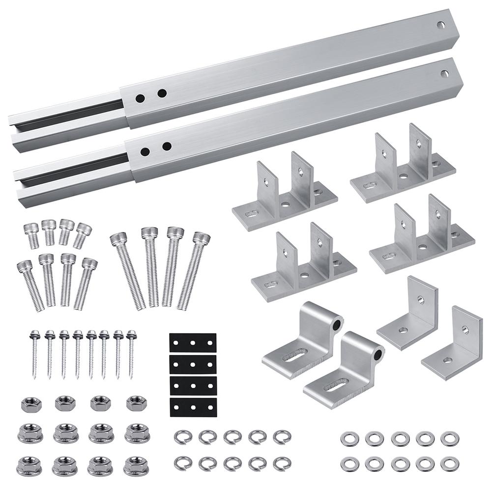 Brand New Short Brackets Photovoltaic Support Adjustable Aluminum Alloy Flat Roof Mounting Silver Solar Holder