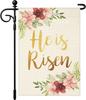 OTOSTAR He Is Risen Easter Garden Ag 12x18 Inch Double Sided Owers Banners Spring Yard Ag Holiday Outdoor Sign Farmhou