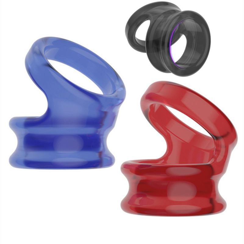 Soft TPE Cock Rings For Men Scrotum Testis Restraints Male Delay Ejaculation Penis Lasting Erection Adult Games Reusable