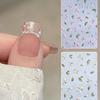 2Pcs Bronzing Flower Leaf Nail Stickers 3D Self-Adhesive Flower Nail Decals Floral Nail Designs Petal Leaves Nail Supplies