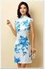 Mini-length Chinese dress with short sleeves (M)