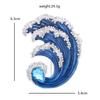 Wuli&baby Blue Ocean Wave Brooch Quality Enamel Crystal Women Brooch Pins Individual Jewelry Accssory