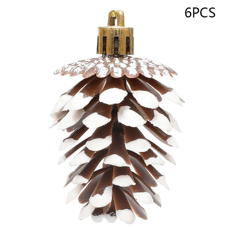 6Pcs Lovely Pine Cone Festival Xmas Decoration Christmas Tree Hanging Ornament