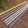 Thickened Two-Color Threaded Plastic Straws, 100-Pack