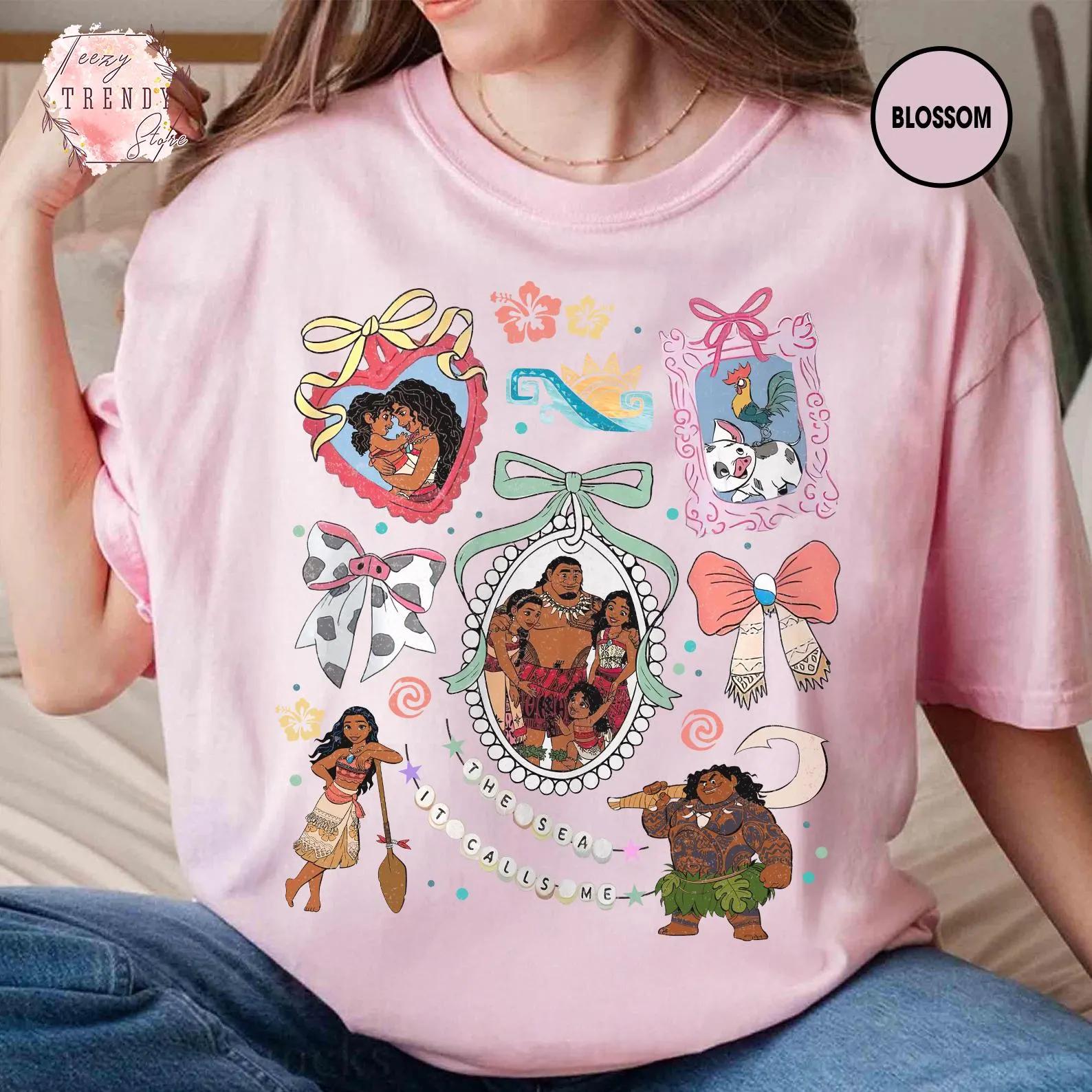 Vintage Moana Bow Shirt Mao Yi Moana Hehe and Pua Shirts Girls Shirt Princess Fun Gift S
