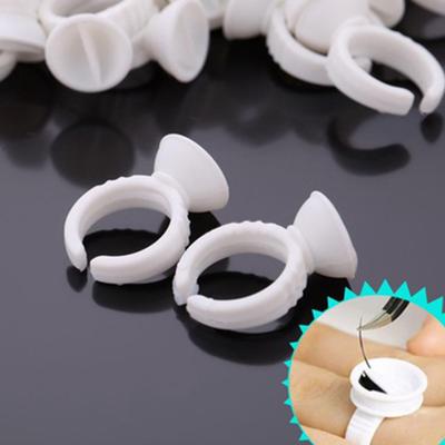 100Pcs Disposable Glue Ring Pallet Holder for Eyelash Extension Tattoo Pigment