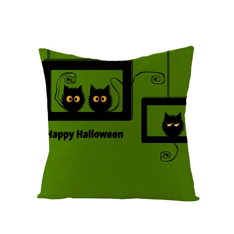 Halloween Pillowcase New Pumpkin Black Cat Series Sofa Cushion Waist Pillowcase Home