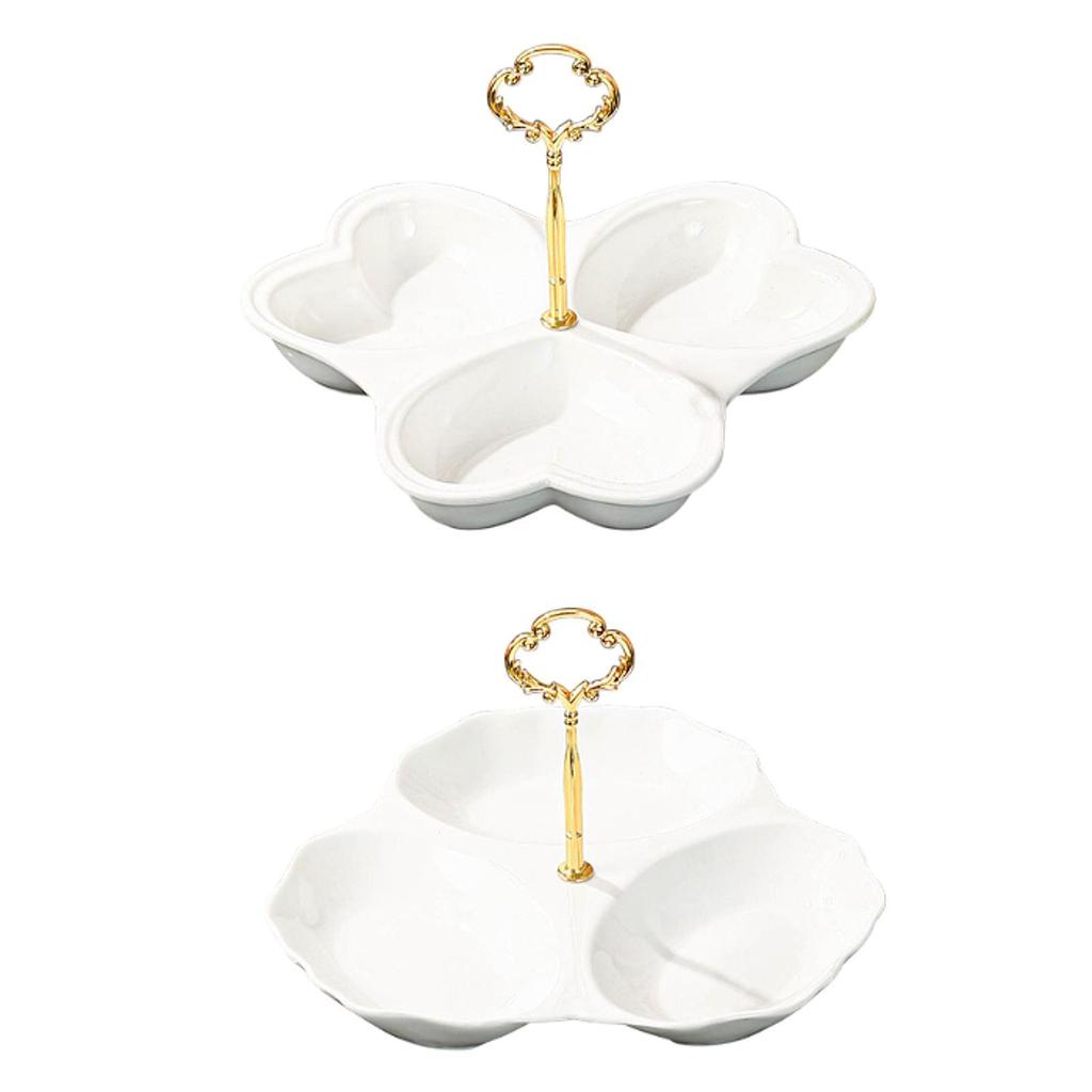 Trockenfrüchte-Platte Tablett Party-Serviertablett Porzellan Multifunktionales unterteiltes Serviertablett für Süßigkeiten Kekse Party-Früchte