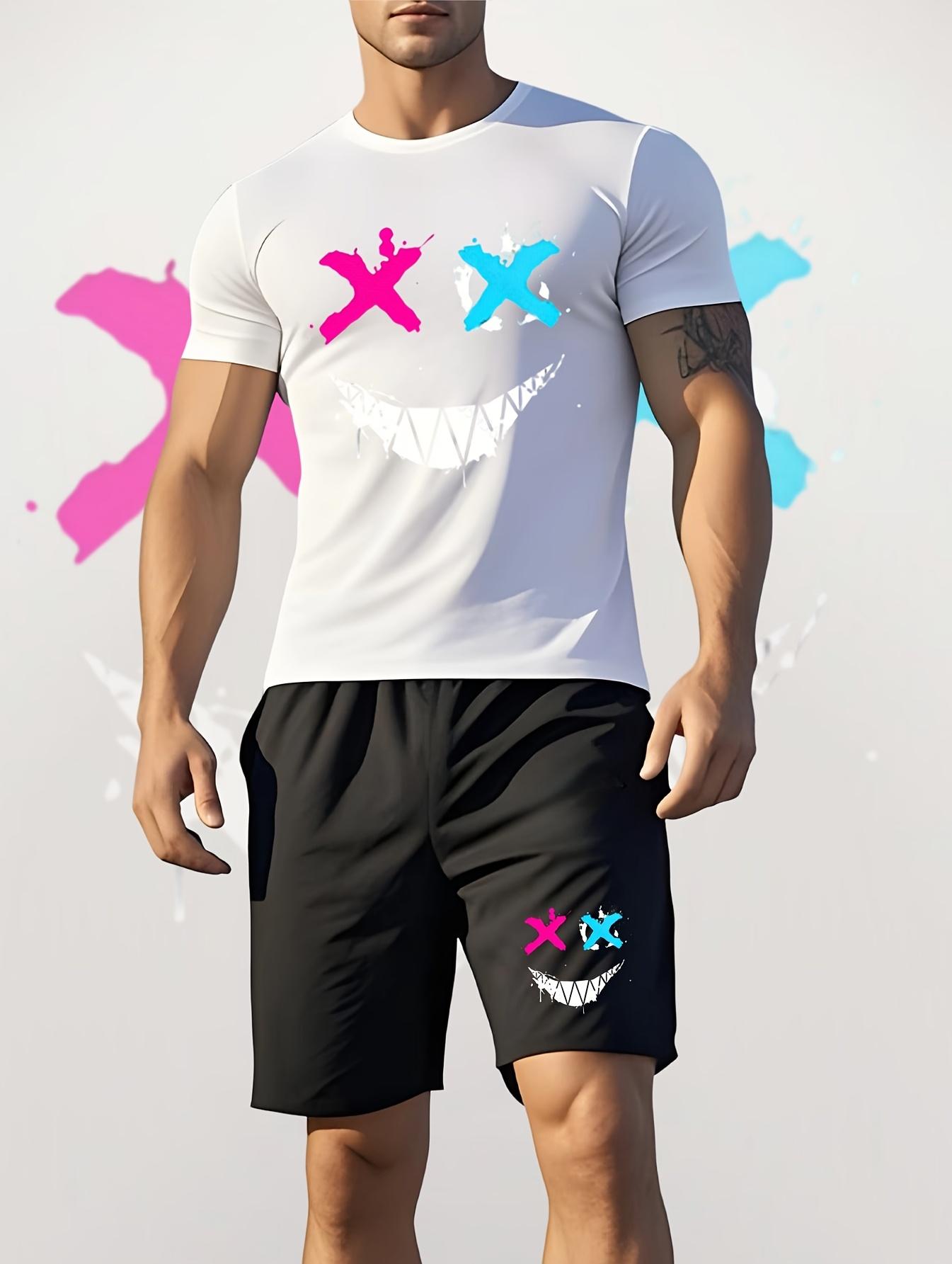 Men s personalized graffiti print casual suit S