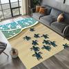 Whimsical Sea Creature Rectangular Rug for Bedroom Living Room Office Non Slip Washable Floor Mat Home Decorative Soft Carpet