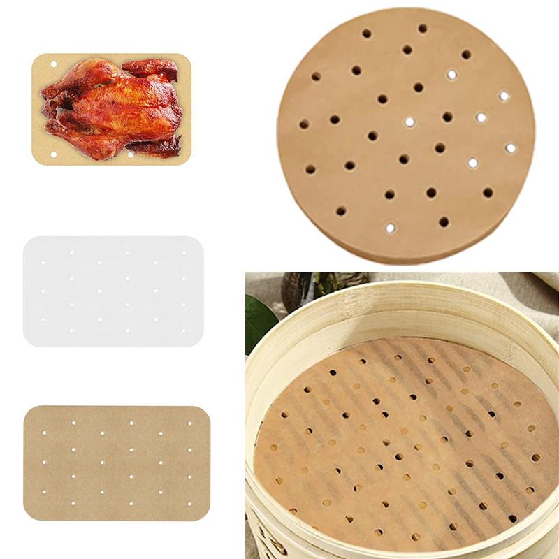 Air Fryer Parchment Paper Liners Non Stick Heat Resistant Round and Square Baking Paper for Air Fryers Steamers and Ovens