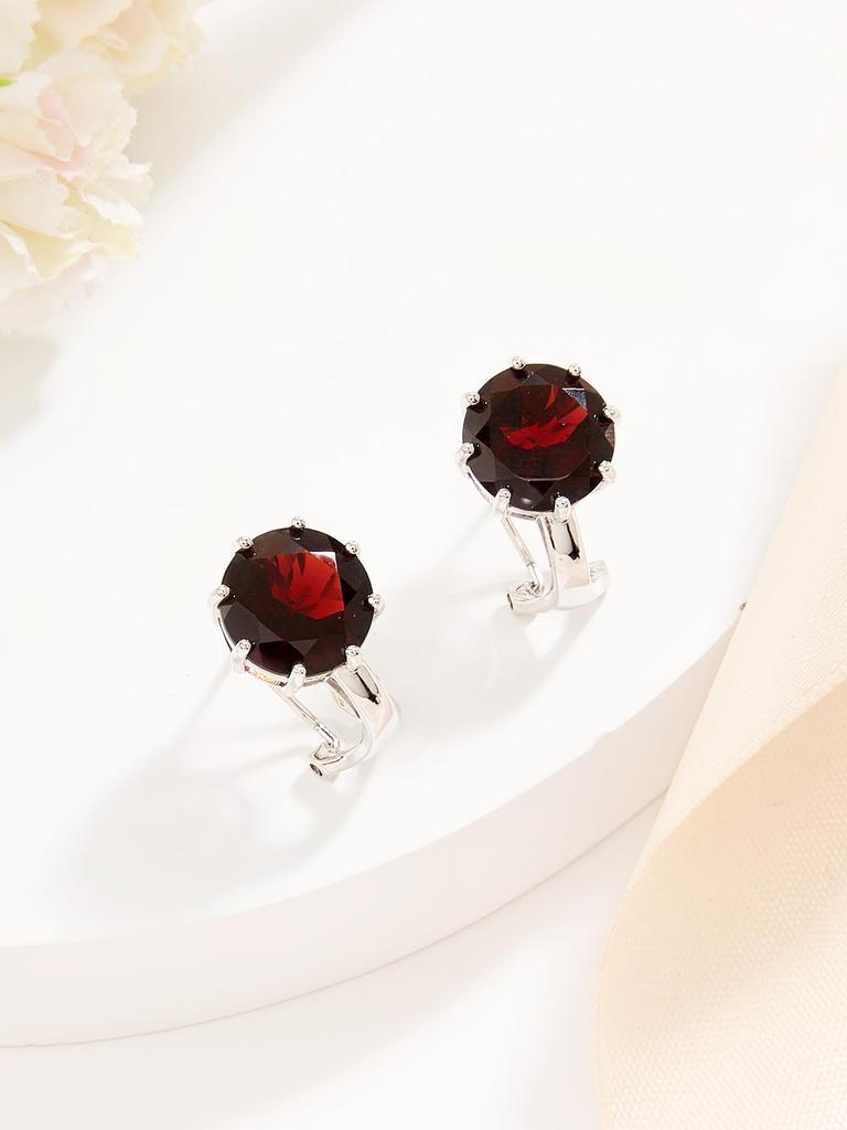 Bolaijewelry Natürliche Mosambik-Granat-Ohrringe aus 925er-Sterlingsilber für Damen, Jahrestag, Bankett, edlen Schmuck