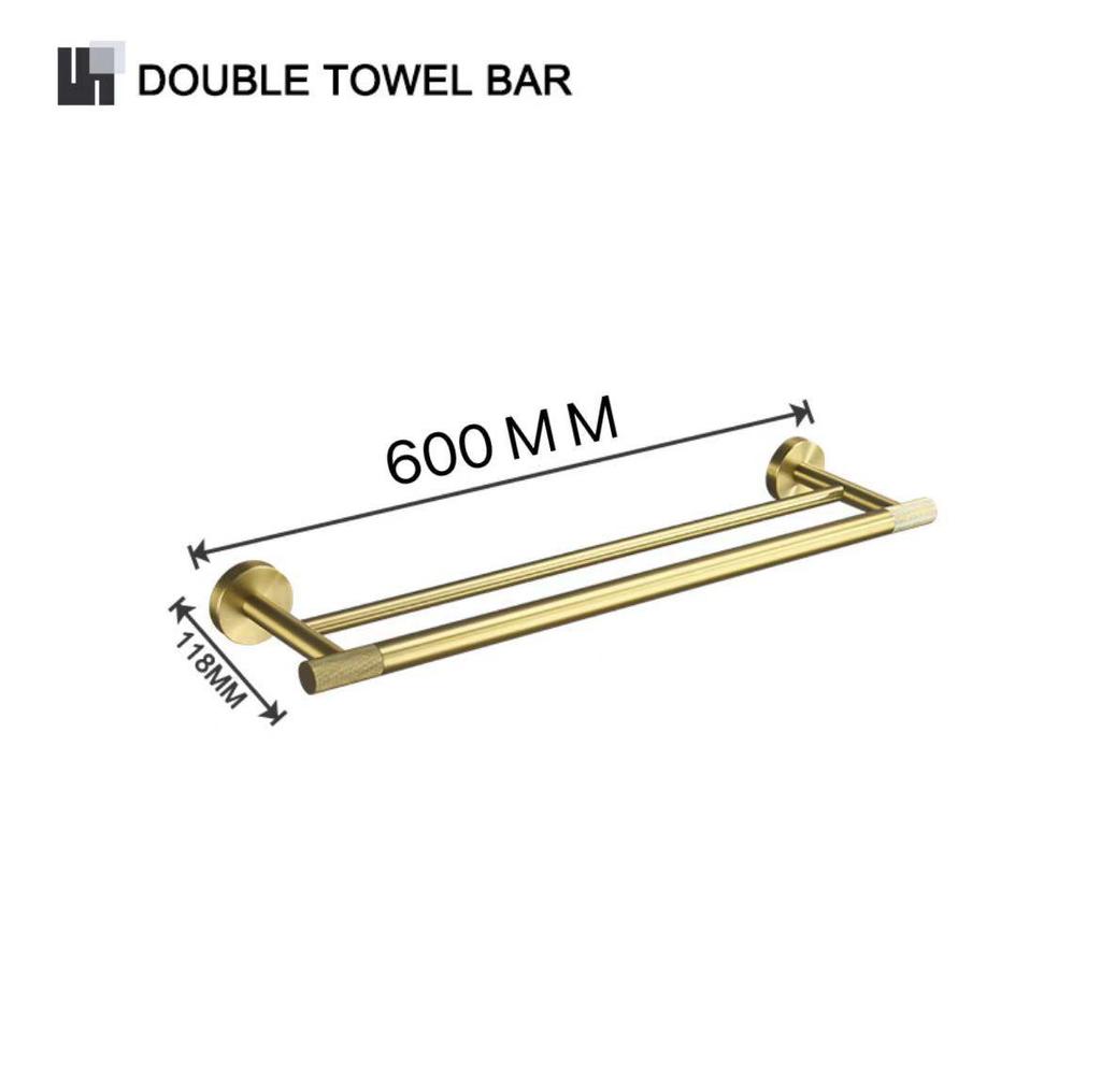 European Luxury Brass Bathroom Set: Knurled Towel Bar, Tissue Holder, Coat Hook, Toilet Brush, Soap Dispenser, Towel Ring.
