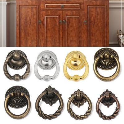 Maniglie per mobili in stile europeo durevoli, maniglie retrò in bronzo, pomelli per mobili con foro singolo, maniglie per guardaroba